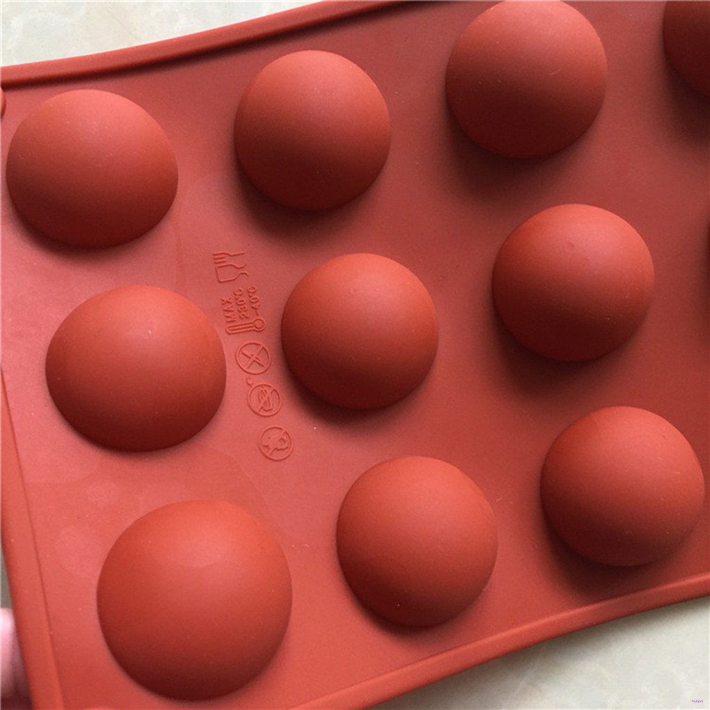 Cetakan Dengan Bahan Silikon Dan Model 15-kompartemen Bentuk Setengah Lingkaran Untuk Kue/Cokelat/Permen