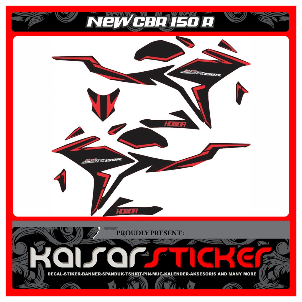 DECAL STIKER HONDA CBR 150R BLACK STICKER FULL
