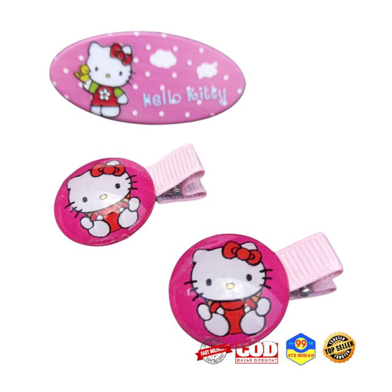 HELLO KITTY isi 3/Jepit rambut/penjepit rambut/tali rambut/aksesoris rambut