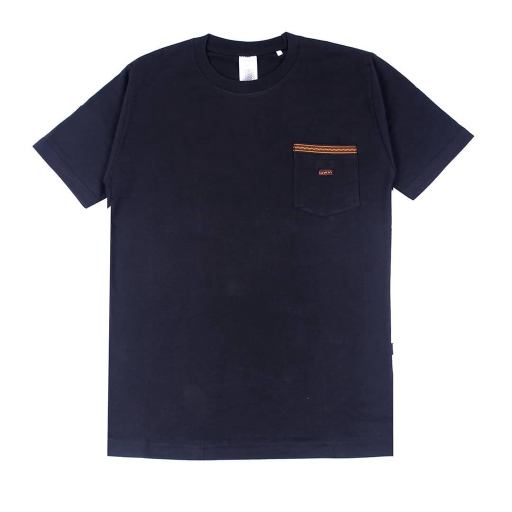 Kaway T-shirt Kaos POCKET WOVE TAPS BLACK