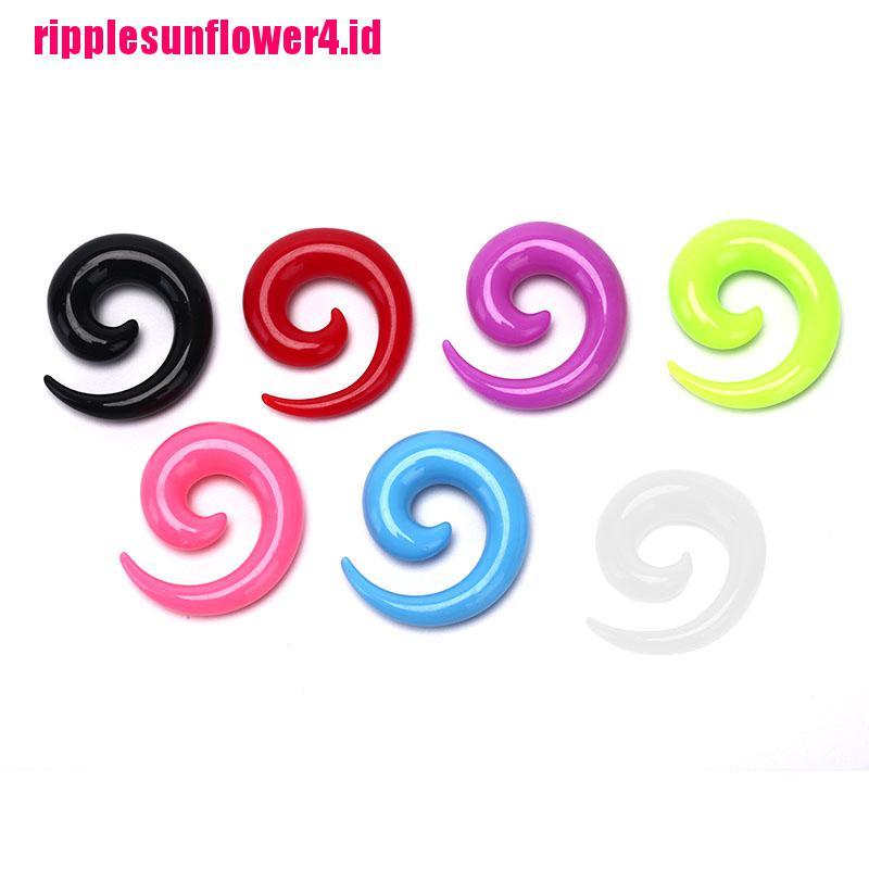 16pcs / set Ear Plug / Pelebar Lubang Tindik Telinga Bentuk Siput Spiral