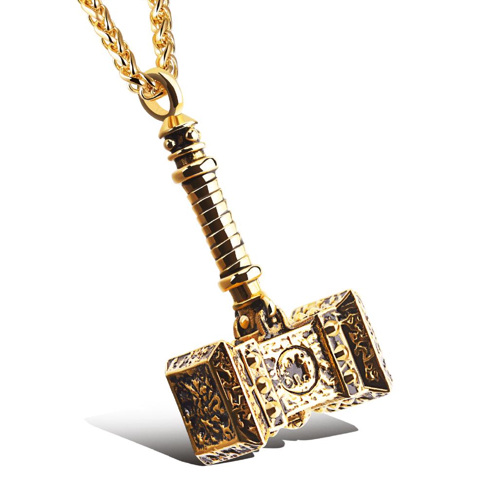 OLEVS Kalung Rantai doomhammer Titanium Warna  Gold 