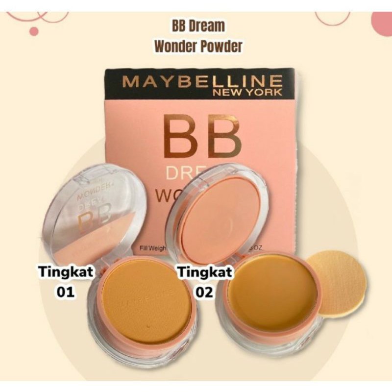 BB PINK / BEDAK MAYBELLINE 2IN1 BB DREAM WONDER  POWDER FOUNDATION