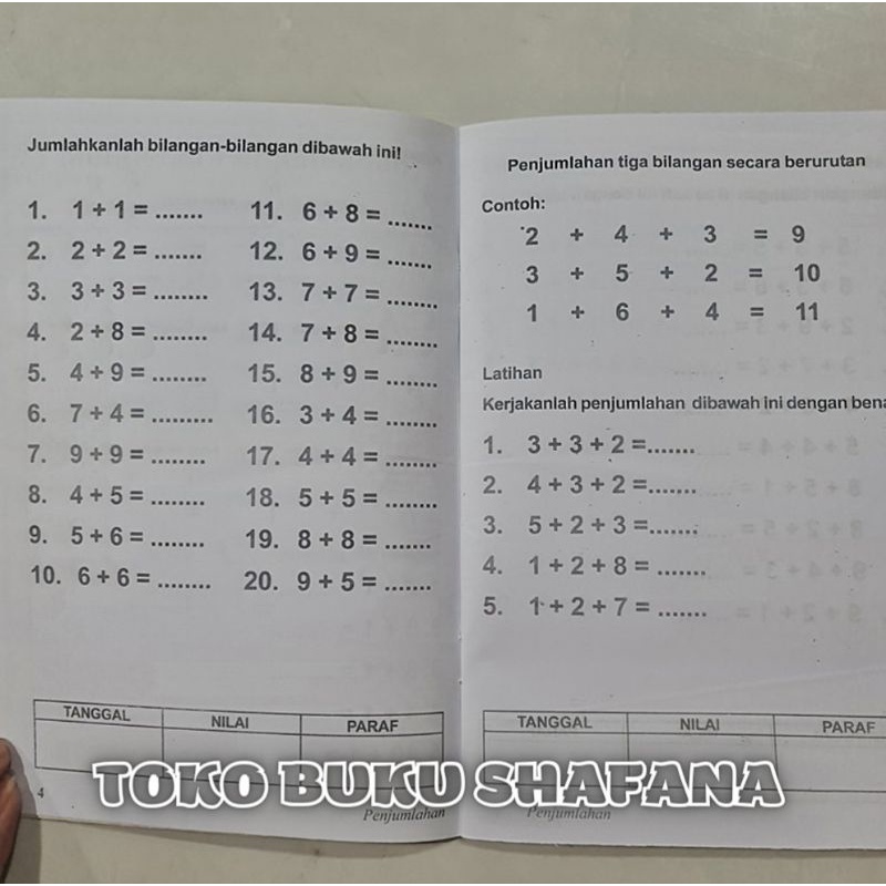 HARGA UNTUK 4 BUKU : Pandai Matematika Penjumlahan Pengurangan Perkalian Pembagian Untuk TK dan SD Kelas 1