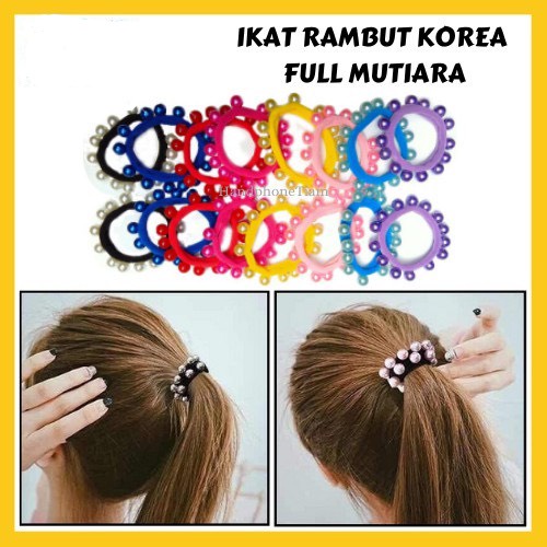 KUNCIRAN KOREA IKAT RAMBUT FULL MUTIARA KOREAN cepol kuncir karet gelang pearl hairbands