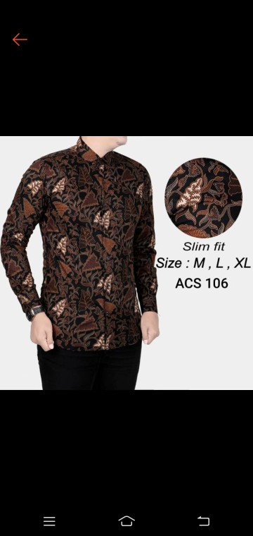 Kemeja Batik Pria Slim Fit Baju Batik Slim Fit Lengan Panjang Ckl17