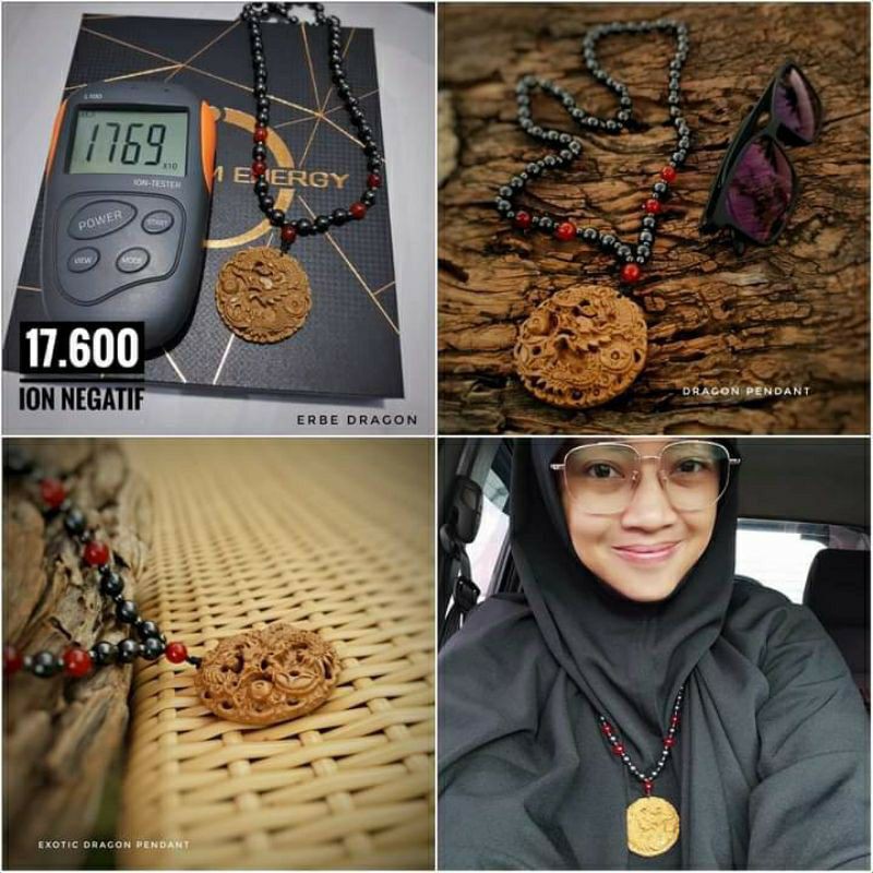 [17000cc ion] Kalung Pendant Erbe Dragon Quantum Energy