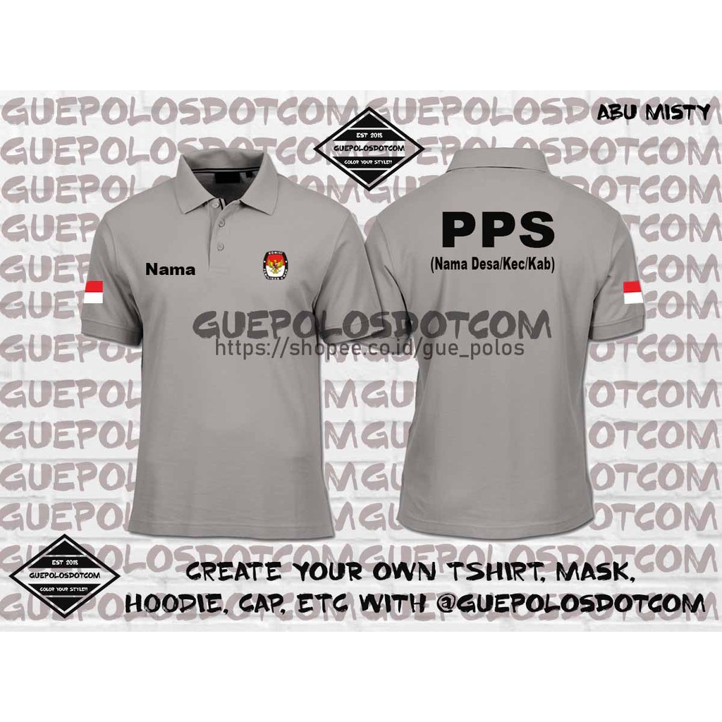KAOS POLO PPS FREE NAMA - Polo Panitia Pemungutan Suara - Baju Kaos PPS Murah - Kaos Pemilu - radsha