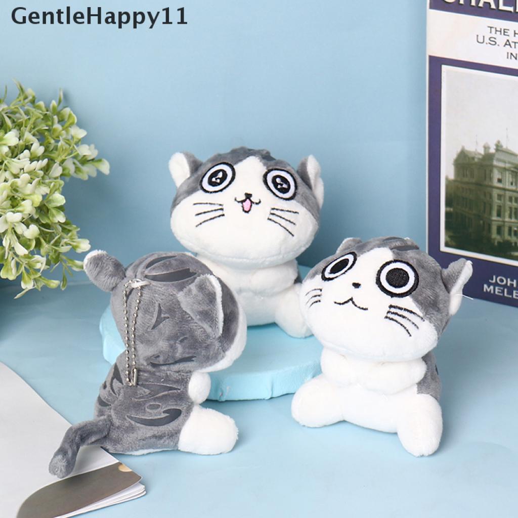 Gentlehappy 1Pc Gantungan Kunci Boneka Kucing Keju Bahan Plush