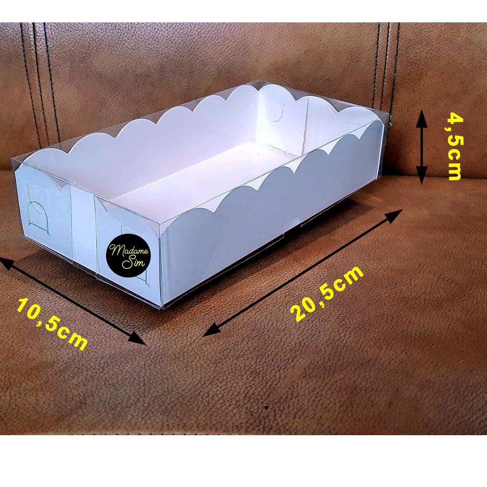 

۞ BOX MIKA PUTIH - DUS KUE - KOTAK - KARDUS 20 x 10 x 4,5 CM (ISI : 10 PCS) ♔