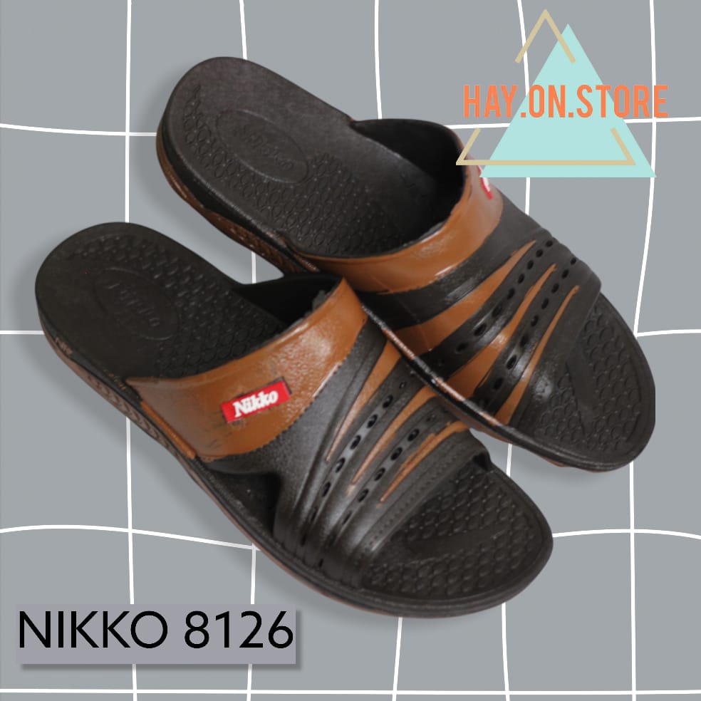 NK 126 - 38-42 sandal karet Coklat/2w SANDAL SLIDE MURAH NIKKO 8025 SANDAL MURAH SURABAYA