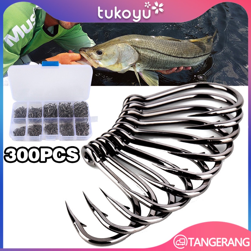 300 pcs Kail Pancing/Kail Pancing Bahan Baja Karbon/Fishing Hook No 3-12/Kait Berduri Pancing