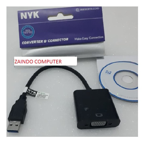 CONVERTER USB 3.0 TO VGA, CABLE USB 3.0 TO VGA ADAPTOR NYK DLL1