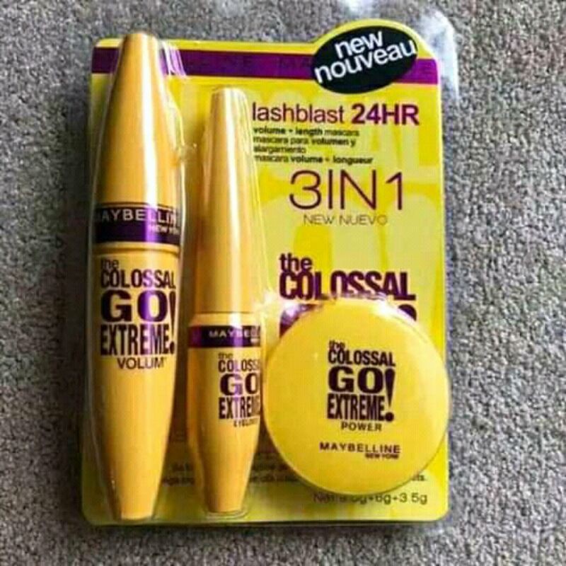 Maybelline 3in1 Maskara, Eyeliner, Bedak/Set Maybelline 3in1