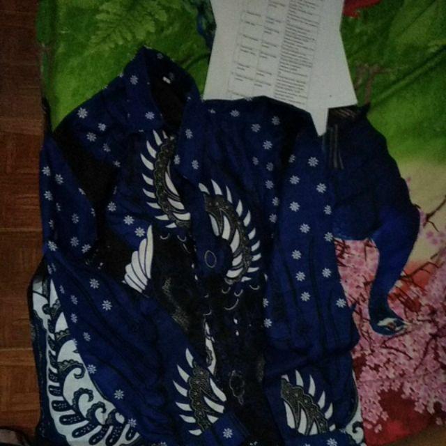Kemeja Sekar Bayu Biru Batik Pria Lengan Panjang