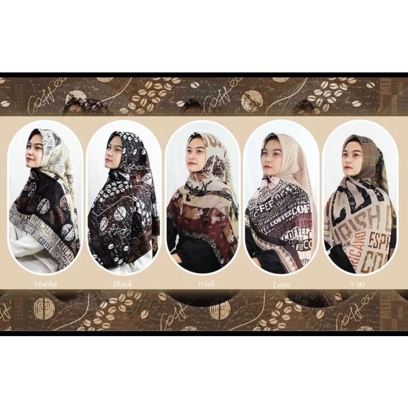 Segiempat Voal Motif Premium, Hijab Voal Motif, Hijab Coffe, Man Ana, Hijab Choco