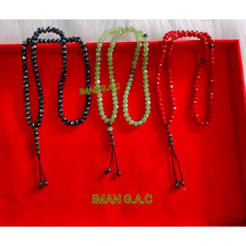 tasbih batu kristal 8m berkilau/tasbih batu 99butir/tasbih batu crystal