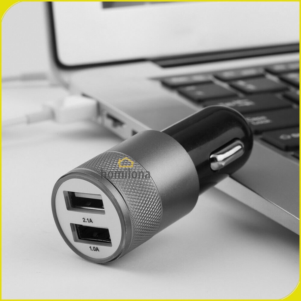 Dual USB Car Charger 2.1A - Fashion FM-001 - Black