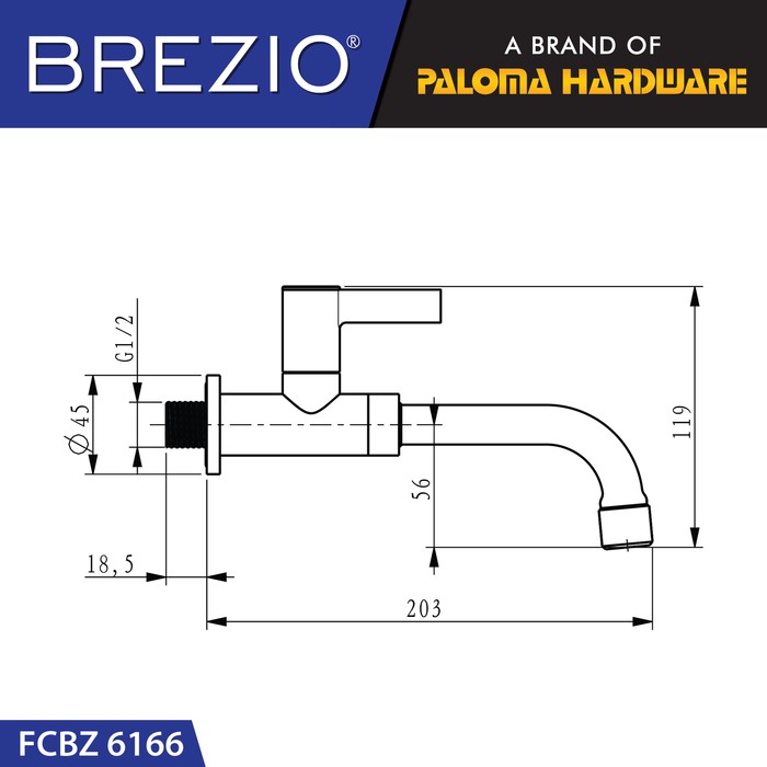 BREZIO FCBZ 6166 Keran Wastafel Sink Cuci Tangan Dapur Tembok Kran Air