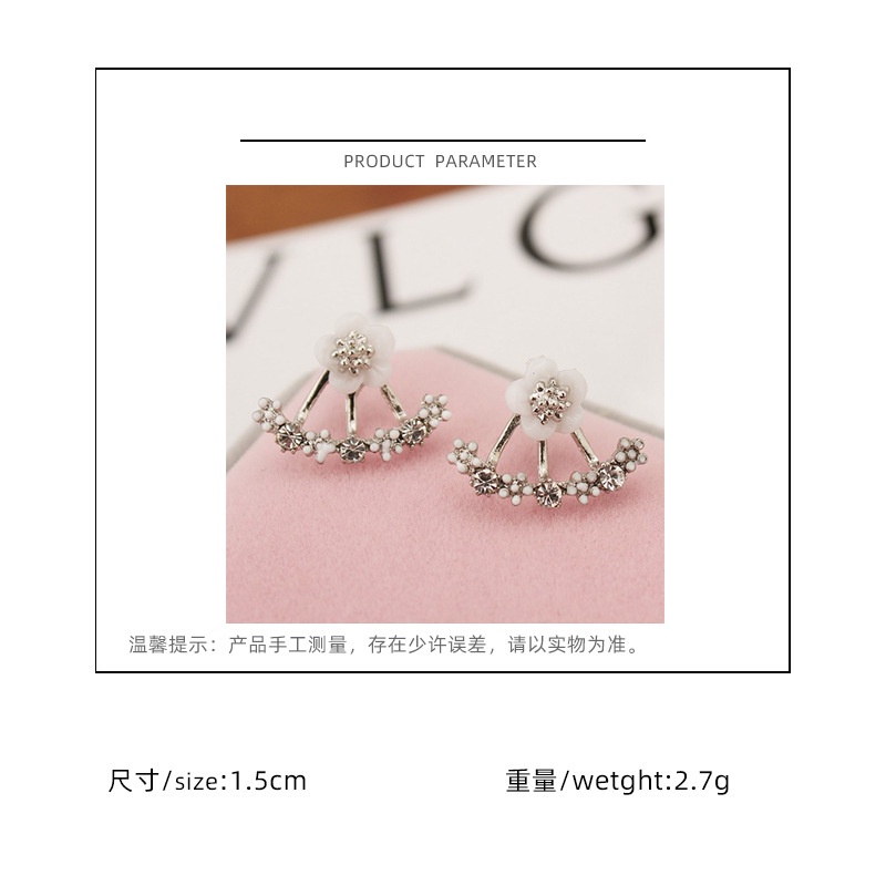 Elegan little daisy bunga mutiara anting-anting Bells of Ireland stud anting-anting untuk wanita ant