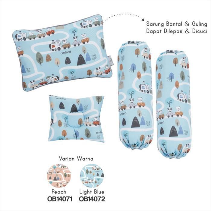 Omiland Bantal Guling Bayi Set Peang Penguin Bear Train Series