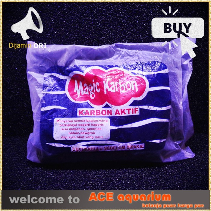 Arang Hitam Karbon Aktif Magic Karbon Media Filter Aquarium Menyerap Amonia Menjernihkan Kolam Koi