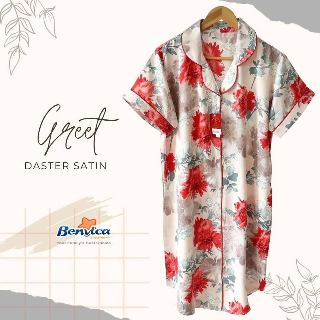 BAJU TIDUR DASTER SATIN PREMIUM GREET all size banyak motif