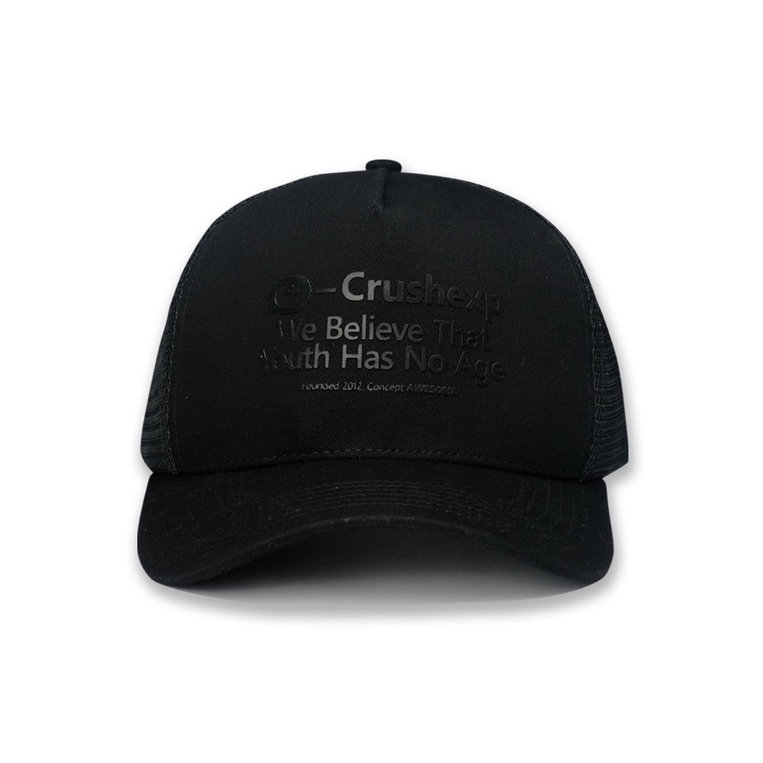 CRUSH EXP Topi Trucker Hat STC0162 - BLACK / Topi Hitam Pria Jaring Distro