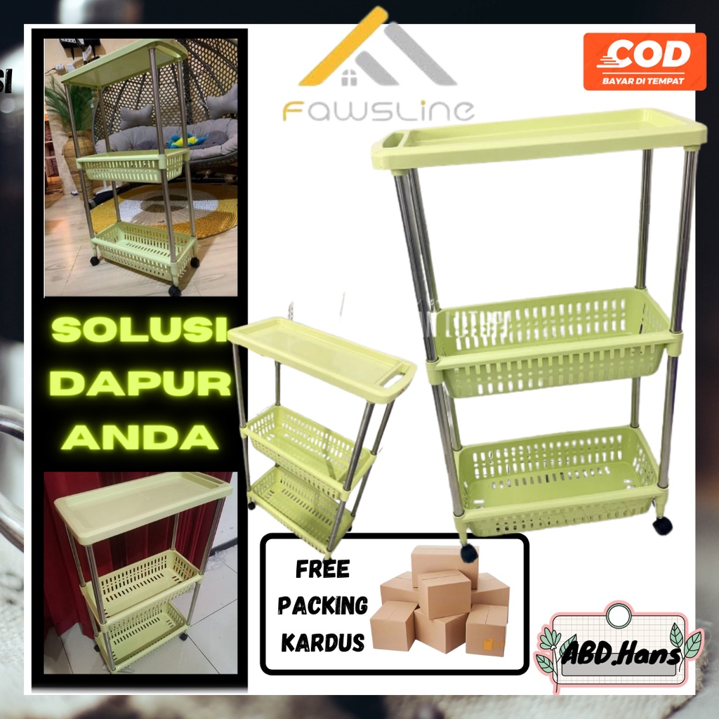 (Hans) Rak Sisipan 3 Susun stainless / rak susun serbaguna / rak susun / rak / rak dapur susun / rak