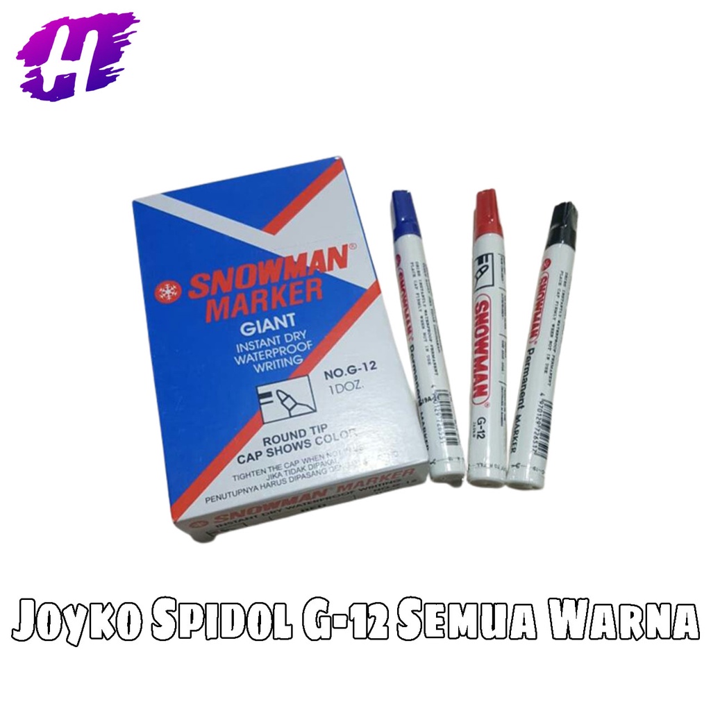 

Spidol Snowman Permanen G 12 / Snowman Permanent Marker G 12 - PCS