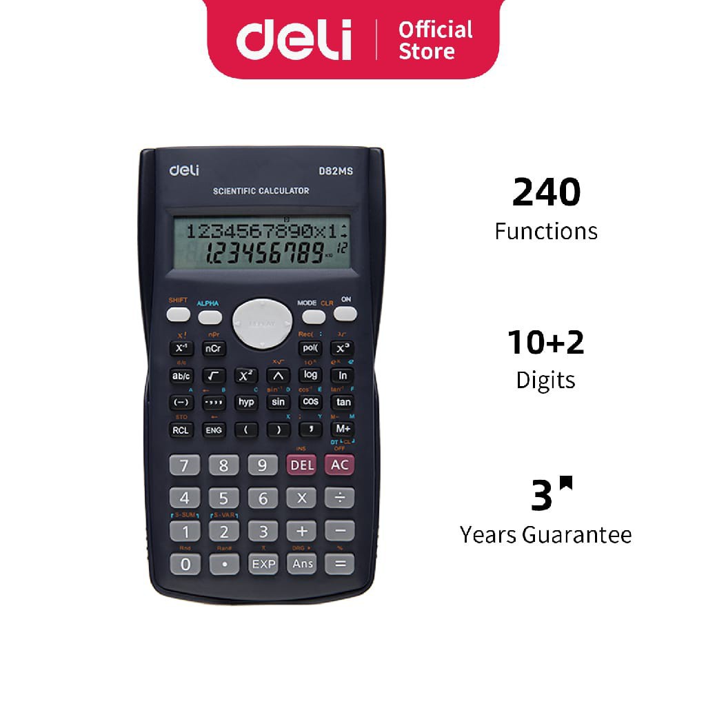 

[D] Kalkulator Deli / Scientific calculator (black) - WD82MS