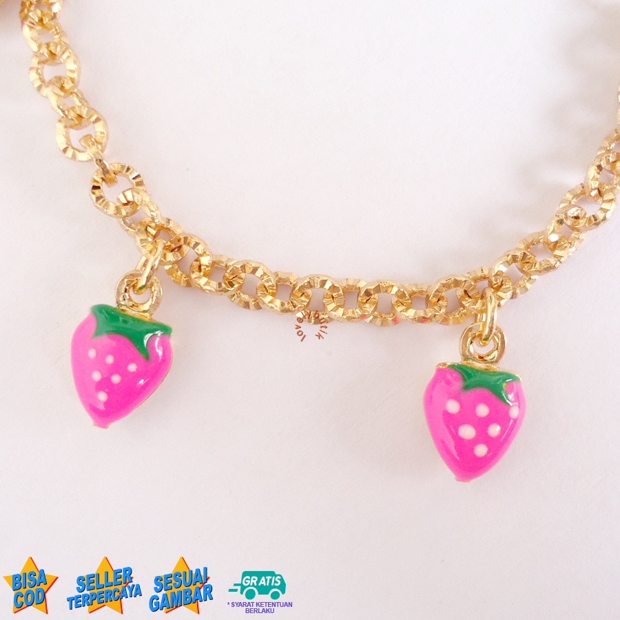 Lovelybutik - Gelang Tangan Xuping Anak Gold - M3lly Gelang Xuping Anak Perempuan Terbaru Dengan Mainan Stober1 Ukuran 15 Cm