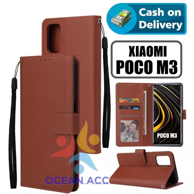 DOMPET HP UNTUK XIAOMI POCO M3 (2021) NEW LEATHER FLIP CASE XIAOMI POCO M3 (2021) NEW