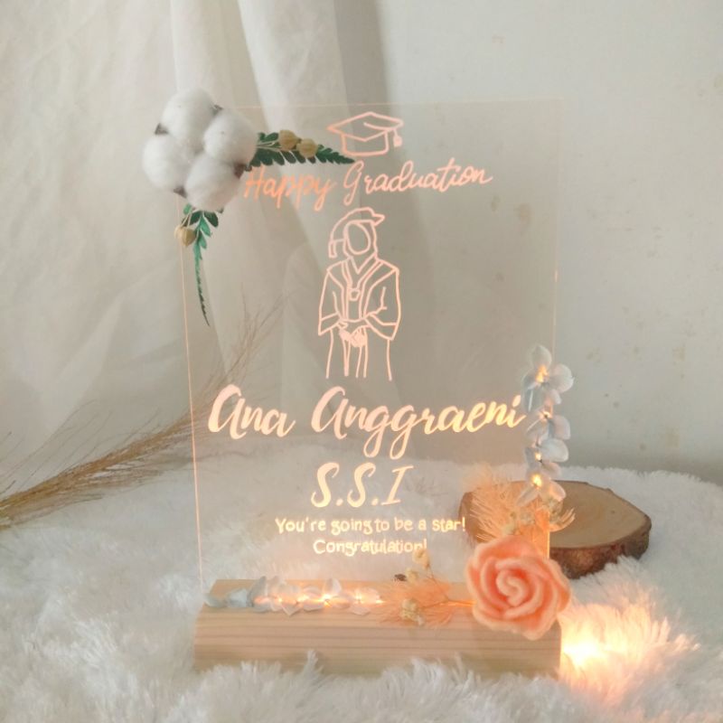 Akrilik Gift Custom/Acrylic Lettering Kado Ultah, Wedding, Graduation