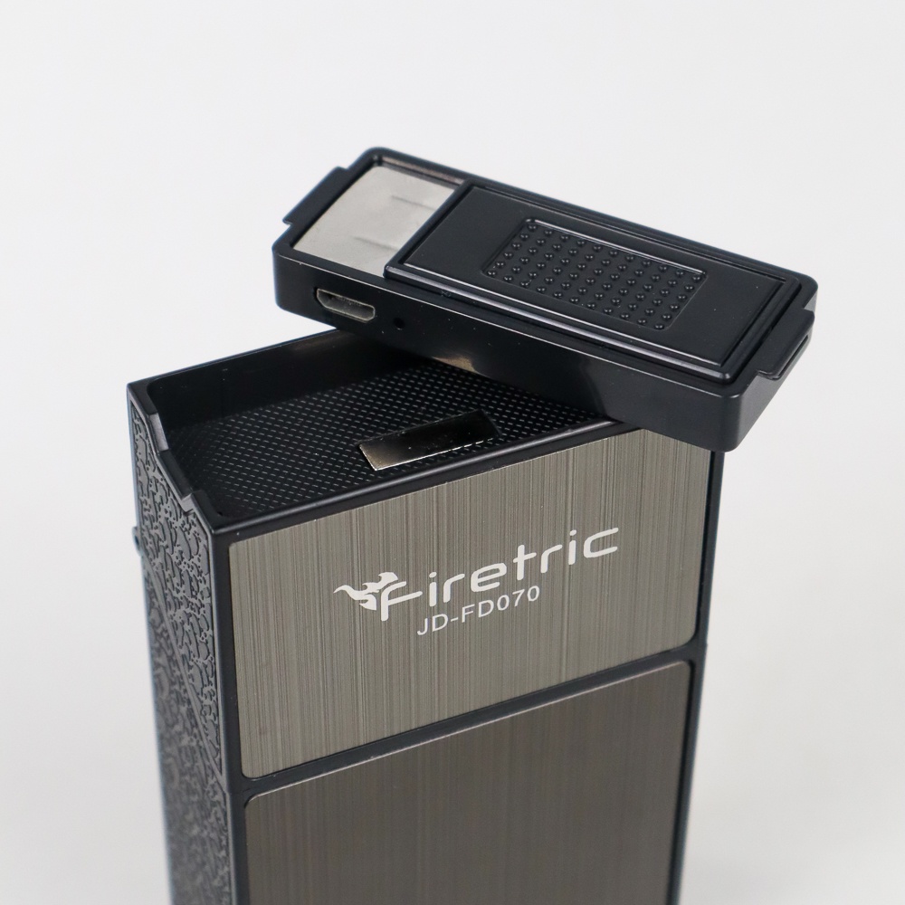 GSU8 Firetric Kotak Rokok 20 Slot Modular Cigarette Case With Electric Lighter - Jd-fd070 - Black Or-i