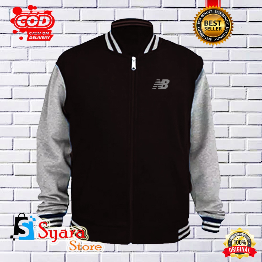 Syara Store / Jaket Varsity Baseball NB Silver/ Jaket Distro Varsity / Jaket Baseball / Jaket Distro