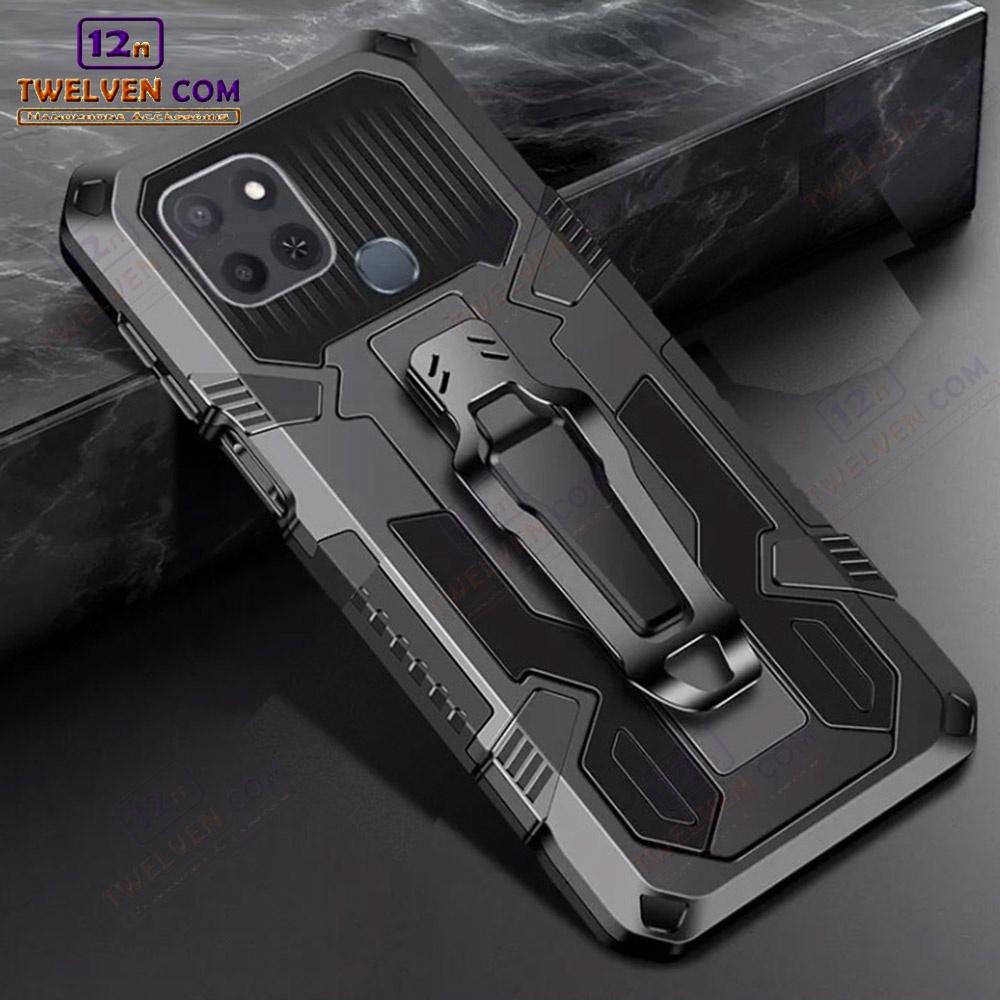 Case Shockproof Infinix Smart 6 Armor Hardcase Stand Clip