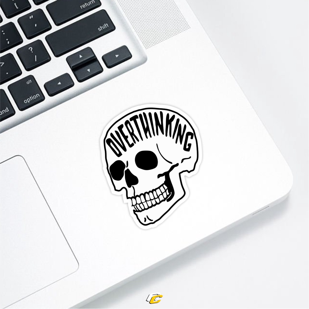 

OVERTHINKING SKULL STICKER | stiker laptop helm motor mobil universal