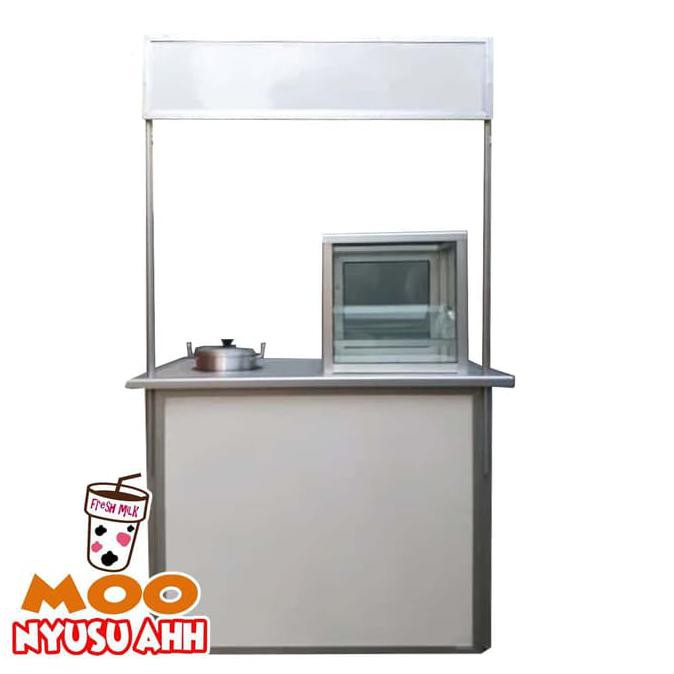 BOOTH PORTABLE MEJA LIPAT POLOS DENGAN ETALASE MINI