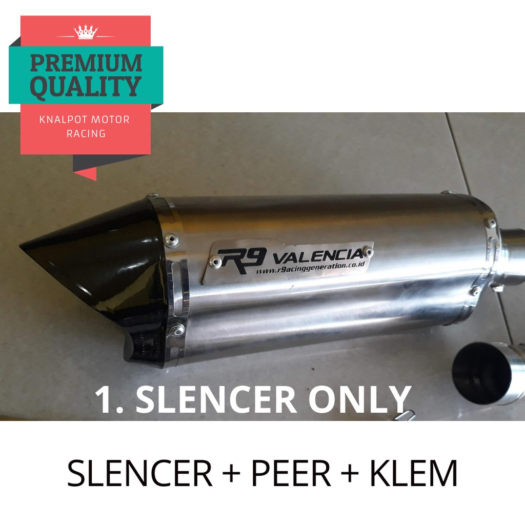 SILINCER KNALPOT R9 VALENCIA TITAN PABRIK GROSIR PURBALINGGA MURAH MOTOR RACING NINJA TIGER CBR