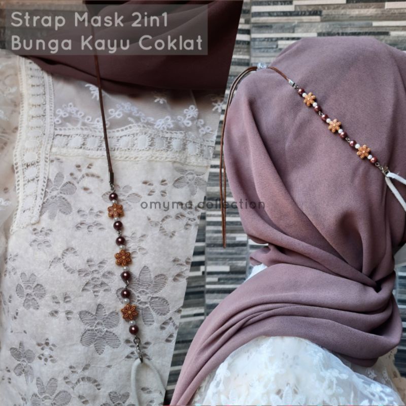 COD Strap masker 2in1/ tali masker hijab/ Kalung masker batu kerikil