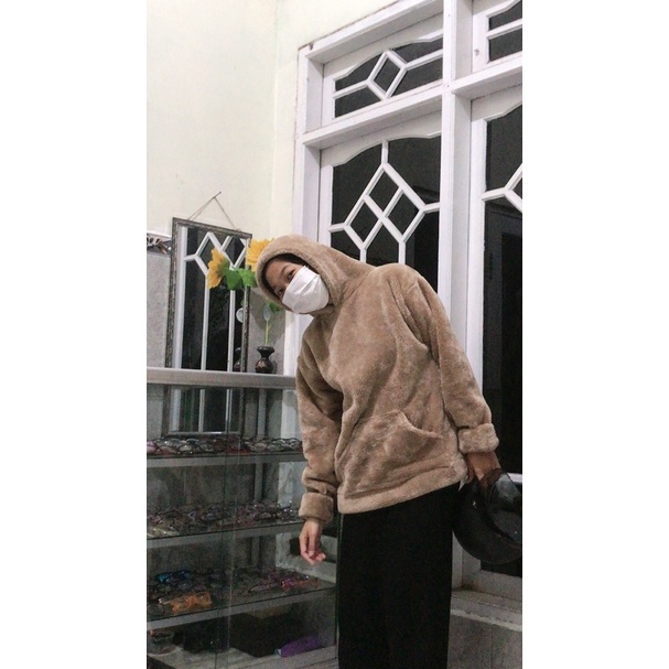 Jaket Wanita Pria Korean Bulu Tebal Distro Terlaris Jaket Unisex Import-2