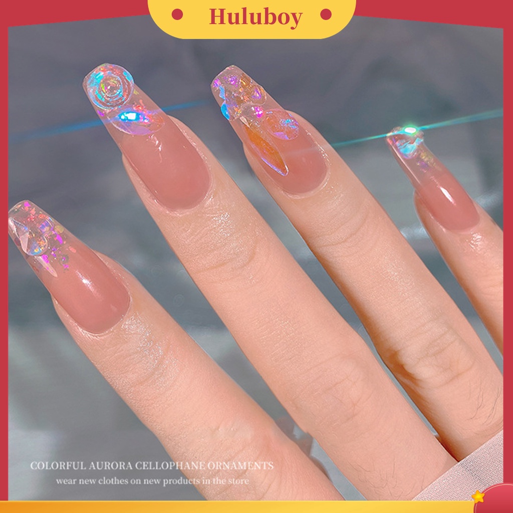 Huluboy Huluboy♡ 50 Pcs / Set Batu Kaca Berlian Imitasi 3D Irregular Warna-Warni Untuk Nail Art