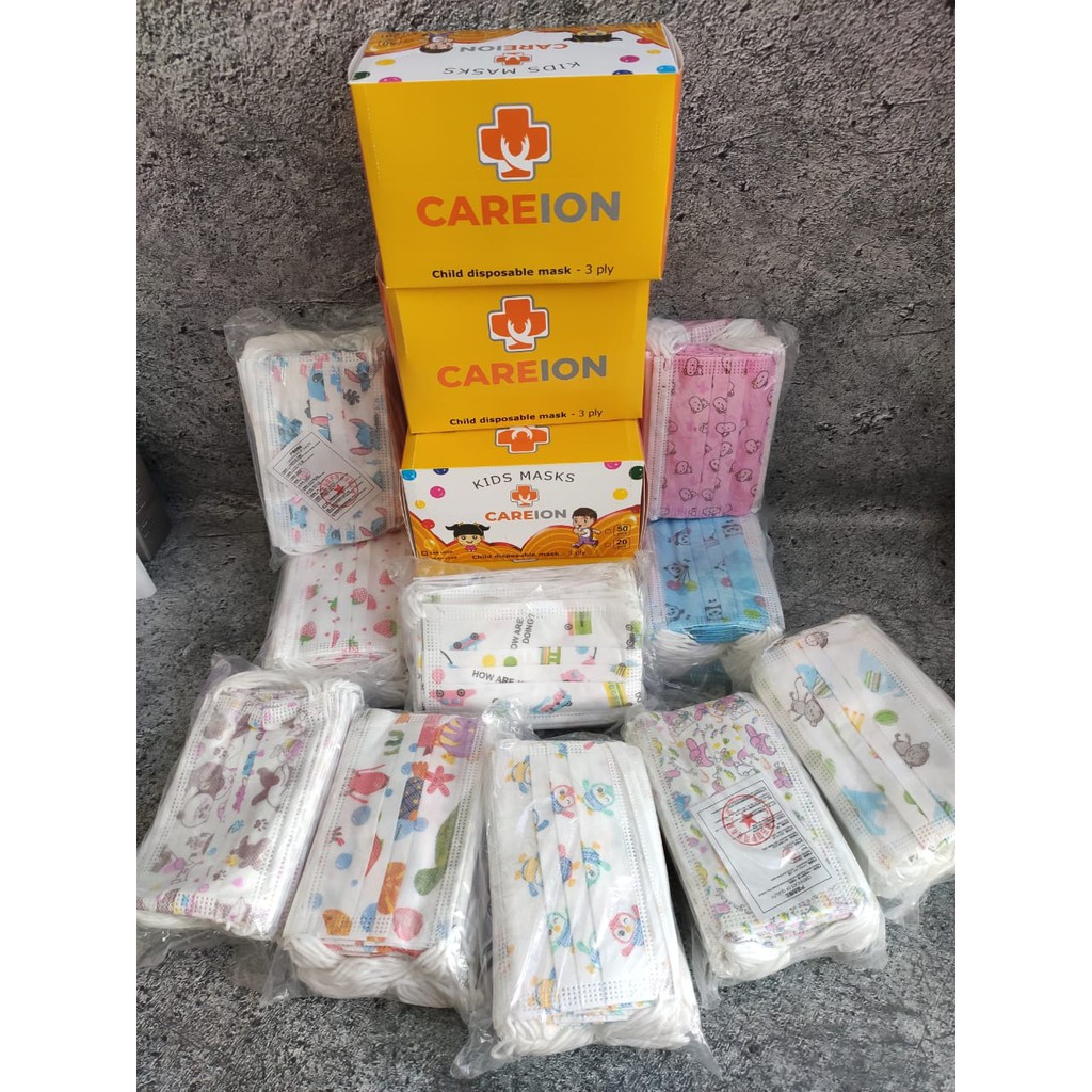 PER BOX 50PC - MASKER ANAK 3PLY CAREION MOTIF