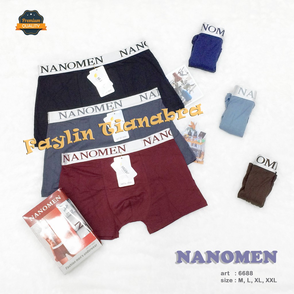 NANOMEN | Celana Dalam Boxer Pria / Celana Dalam Segi4 Pria / art NM 6688