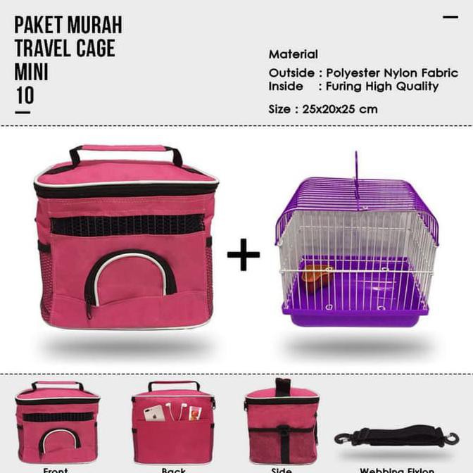 Travel Cage / Travel Cage Sugar Glider + Kandang Mini - 10 '