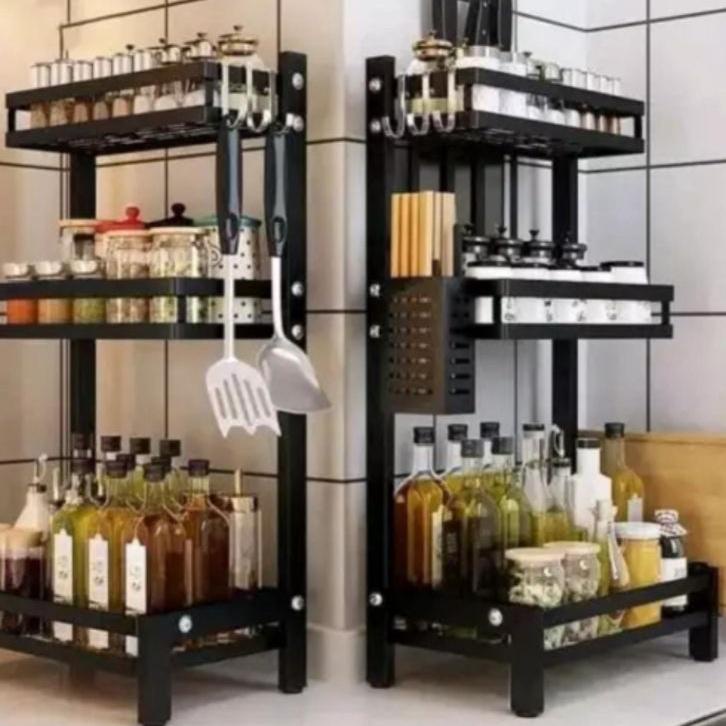 Berkualitas Rak Bumbu besi 3 susun / Rak piring wastafel / Rak seperti IKEA
