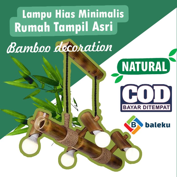 Lampu Hias Gantung Minimalis Kerajinan Bambu LG-0109 - Lampu Hias Kamar dan Ruang Tamu