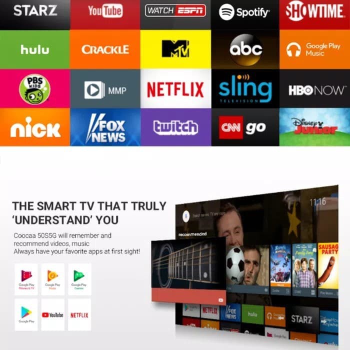 COOCAA 50 inch LED 4K Ultra HD Android Smart TV 50S5G