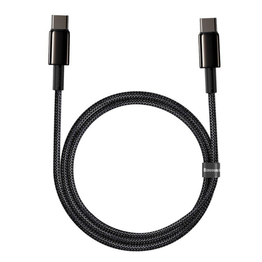 BASEUS ORIGINAL Kabel Data Tungsten Gold Type C to Type C 100W 5A Super Fast Charging Samsung Oppo